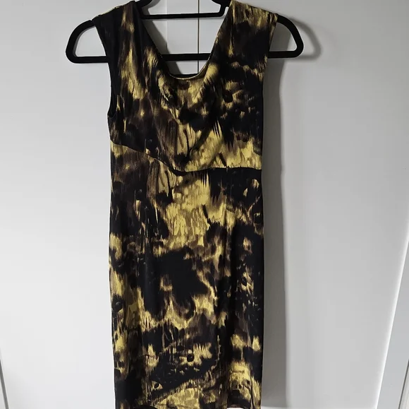 Connected Size 6 Black and Mustard Women's Dress - Picture 3 of 4
